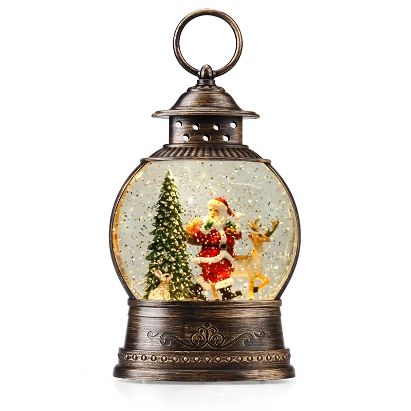 Santa Claus lan Elk Natal Snow Globe Lantern