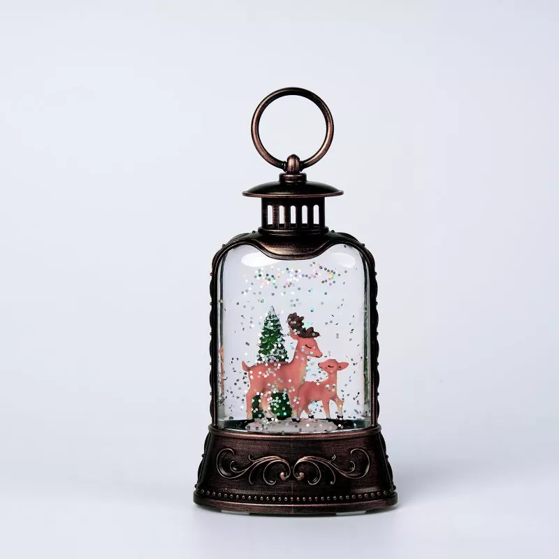 Cilik Black Lantern Elk Snow Globe